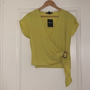 Yellow forever 21 sheer blouse
